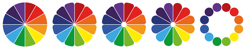 Color Gradation Example Color Palette Set Colors Gradation Chart Diagrams Set Rainbow ...