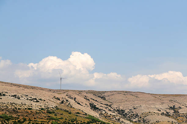 Saltwork and beautiful landscape on island Pag, Croatia.
