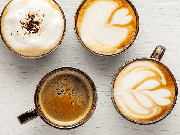 istock Coffee selection. Coffee cup collection, coffee cup assortment collection isolated on white background. Latte coffee. Cappuccin. Espresso. 2222422374