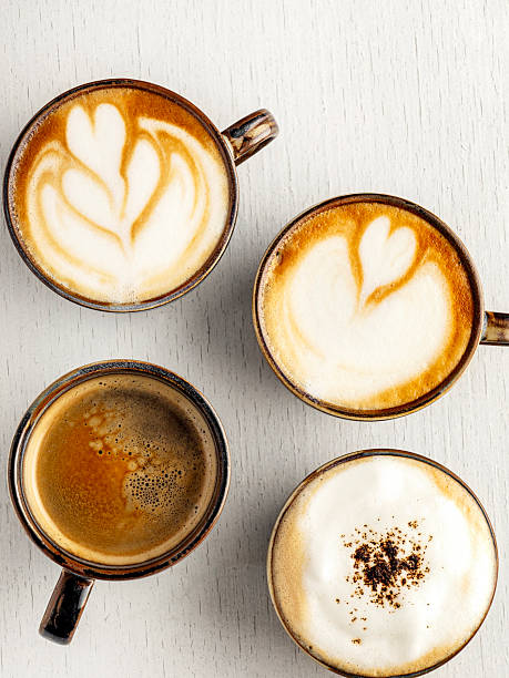istock Coffee selection. Coffee cup collection, coffee cup assortment collection isolated on white background. Latte coffee. Cappuccin. Espresso. 2222422958
