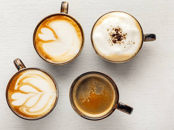 istock Coffee selection. Coffee cup collection, coffee cup assortment collection isolated on white background. Latte coffee. Cappuccin. Espresso. 2222423873