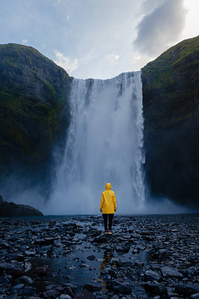 istock Explore the majestic Skogafoss waterfall in Iceland on a misty day 2222425687