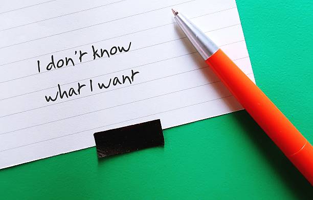 istock Note written - I Don’t Know What i Want - feeling lost, bored and restless with life, Figuring out what you want can influence your career path and reduce uncertainty about your future 2222433586