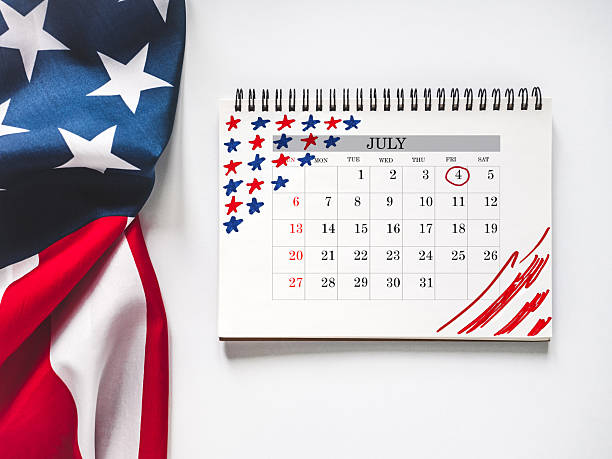 istock Happy Independence Day. American flag and calendar 2222437069