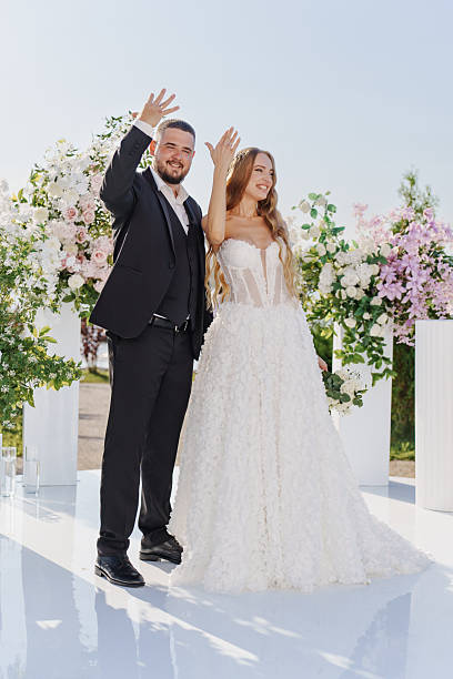 istock The bride and groom ring exchanges at the wedding ceremony site 2222438682