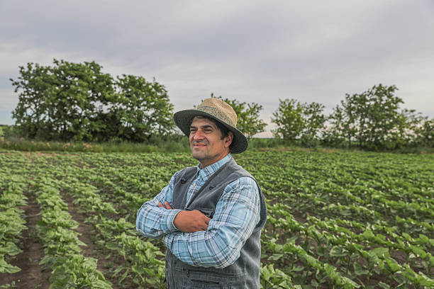 istock Smiling Middle-Aged Farmer Standing Confidently in Crop Field 2222442095