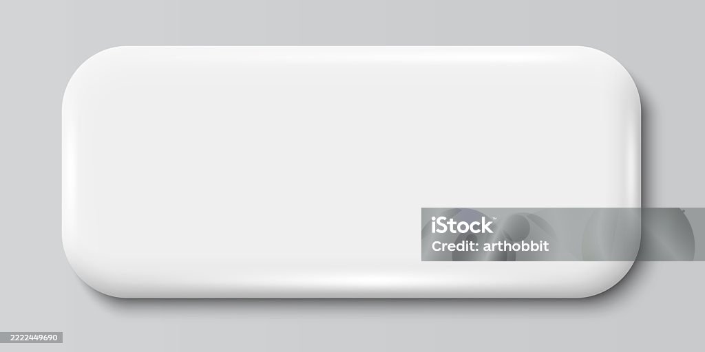 Empty Rectangle Button White Rectangle Button Isolated Design For Empty Emblem Glossy White ...