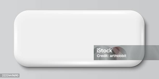 Empty Rectangle Button White Rectangle Button Isolated Design For Empty Emblem Glossy White ...