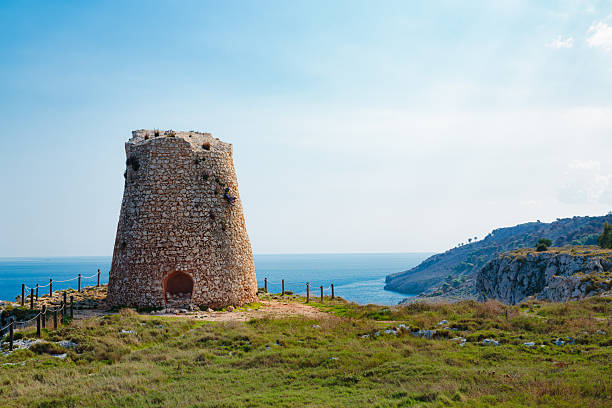 One of many 15th century watchtowers on Apulia coast near Otranto, Italy