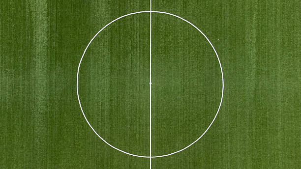 istock Aerial view from zenith/nadir angle down of a soccer 2222452802