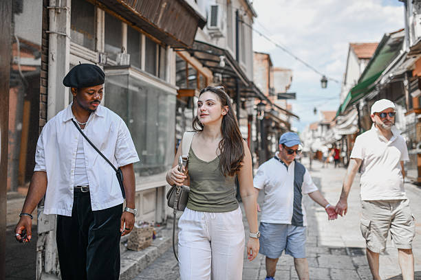 istock Diverse Touristic Group Walking Down Old Town Enjoying the Sights 2222455000