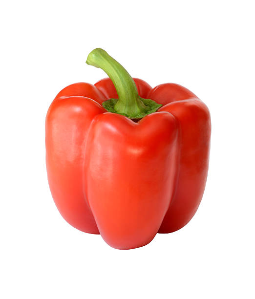 Red bell pepper on white background
