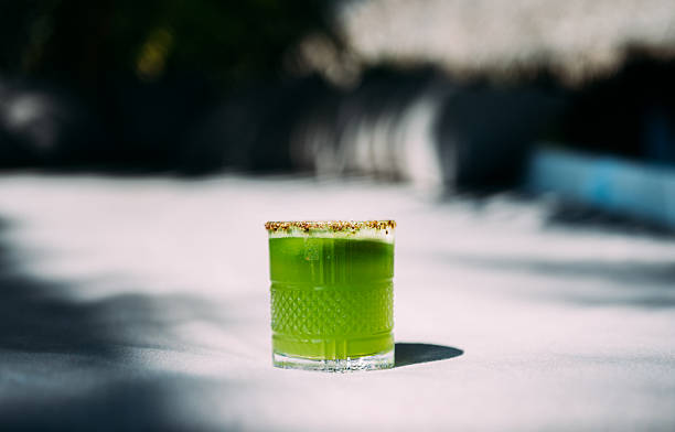 istock Refreshing Green Juice With Spiced Rim 2222465895