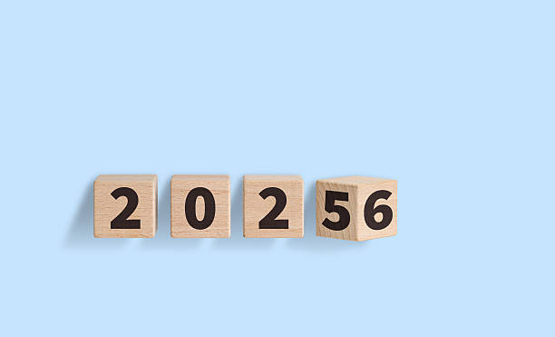 istock Wooden Blocks with 2025-2026 Text on blue Background for New Year Celebration 2222482473