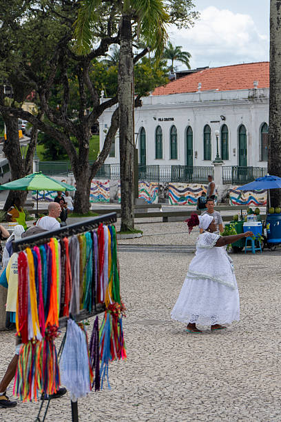 Salvador de Bahia Brazil on November 29, 2024. The Church of Our Lord of Bonfim  is the most famous of the Catholic churches of Salvador, in the State of Bahia. The  black women who participate in the Lavagem do Bonfim (Washing of Bonfim) in Salvador are known as Baianas.