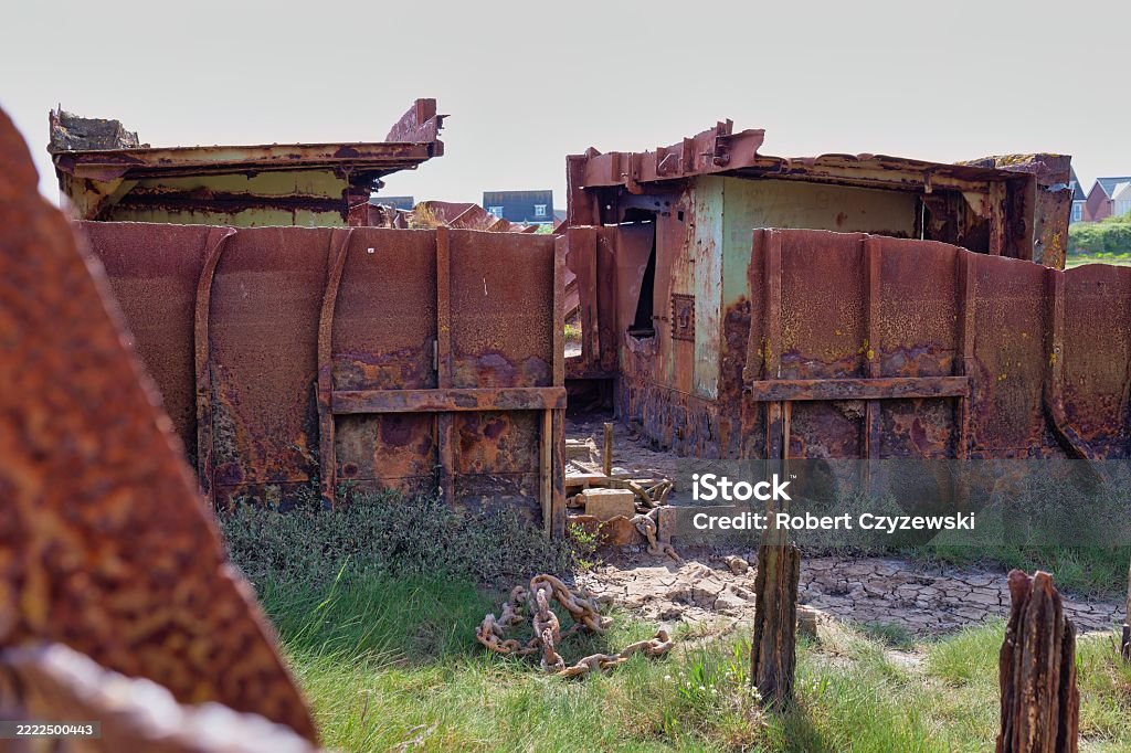 Rust Structures Decaying A Rusty Decaying Structure Stands Abandoned In A Grassy Field Stock ...