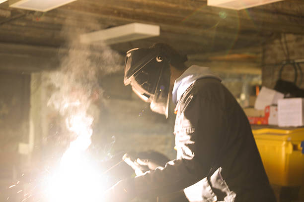 istock Industrial Welding with Bright Sparks and Smoke 2222509147