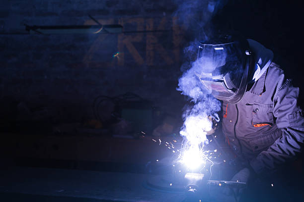 istock Industrial Welding with Bright Sparks and Smoke 2222512894