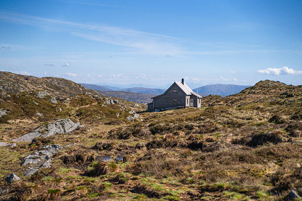 Traditional cabin on a hill