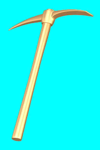 istock Golden pickaxe on isolated background 2222529836