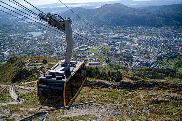 istock Cable car on steep mountain, Bergen 2222531471