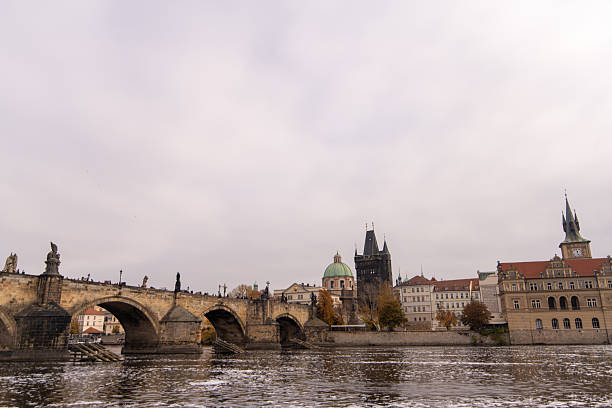Aerial View Of Charles Bridge Over Vltava In Prague