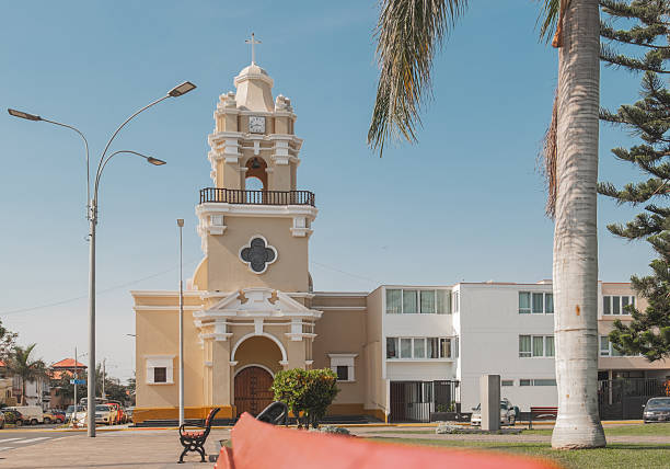 Church tower standing tall in La Punta district, Callao, peru