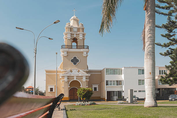 istock Church tower standing tall in La Punta district, Callao, peru 2222535309