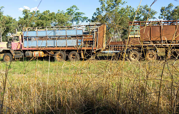 istock Abandoned old roadtrain machinery left parked up in paddock rusting away 2222541450