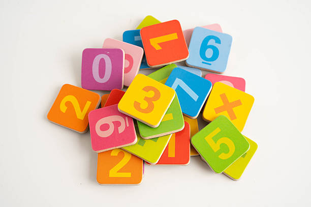 istock Number wood block cubes for learning Mathematic, education math concept. 2222542040