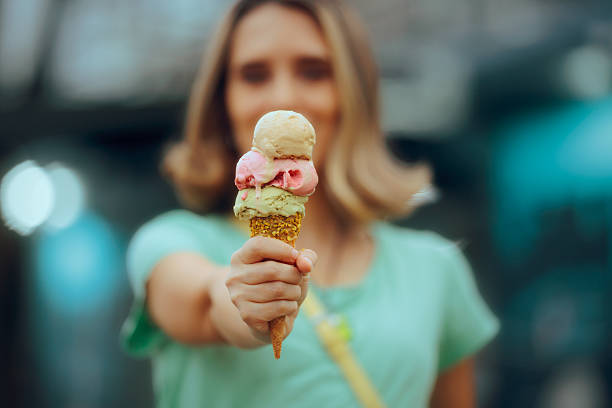 istock Unrecognizable Woman Holding an Artisanal Ice Cream Cone 2222542082