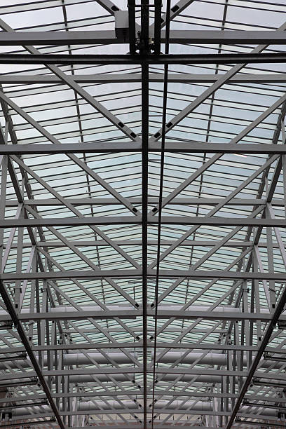 istock Modern architectural design showcasing a steel roof structure 2222547698