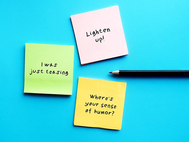 istock Note with NEGGING examples - Lighten up - I was just teasing - where your sense of humor - verbal abuse used to manipulate or gaslight a person 2222549887