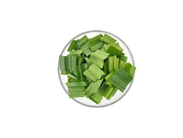 istock Fresh pandan leaf (Pandanus amaryllifolius) slices isolated on white background 2222550105