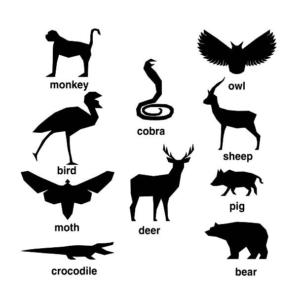 istock Set of abstract silhouettes of mammals. 2222550177