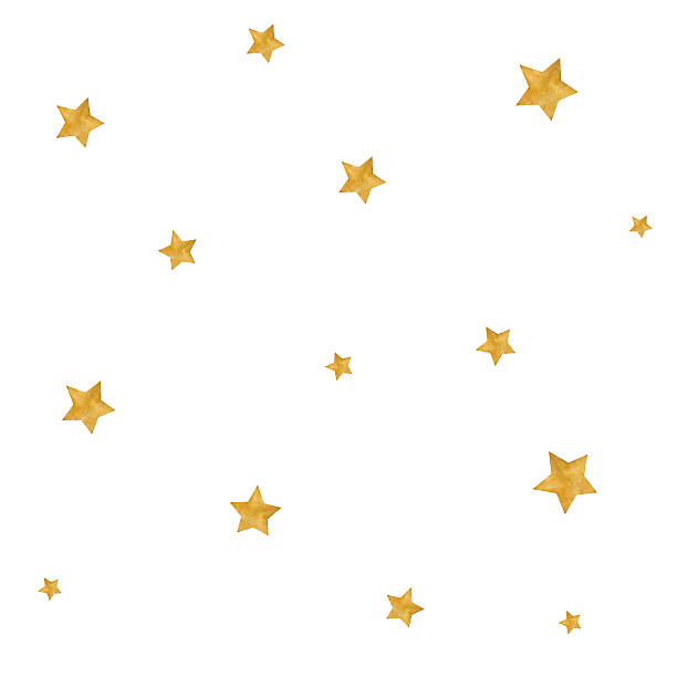 istock Beautiful seamless pattern with gold foil constellations, yellow stars, sky background. Watercolor digital illustration. Cute for the kids design of clothes, textile, wrappers, presents 2222551733