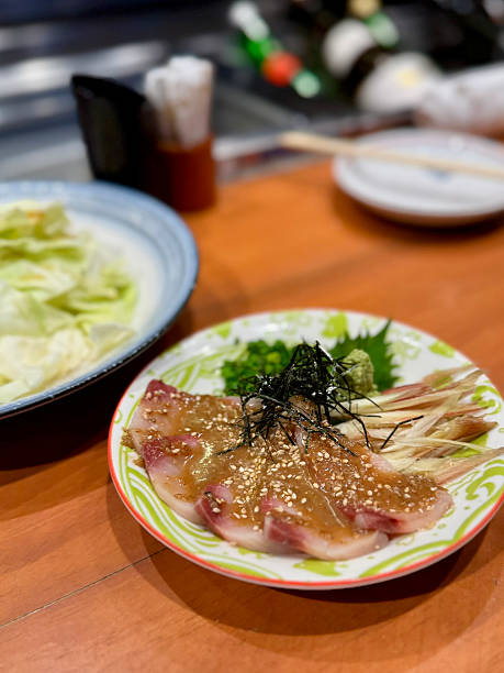 istock Hamachi Sashimi with Sesame Sauce at an Izakaya 2222551976