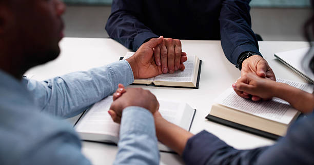 Multiracial Community Studies Bible Together, Praying For Unity