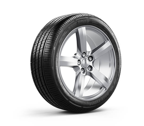 istock Car wheel isolated on a white background - 3d rendering 2222560880