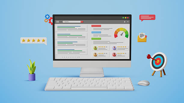 istock SEO ranking optimization, featured snippets, website SEO, web ranking, site rating, keyword target marketing. Optimized search engine results  page on a computer. 3D illustration 2222569274