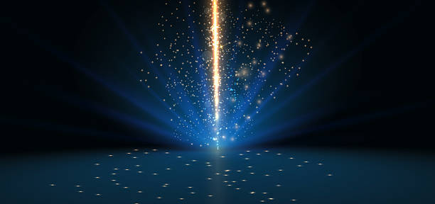 istock Scene dark blue with gold glitters lights sparkle. For product show, promotion, brochure. 2222570466