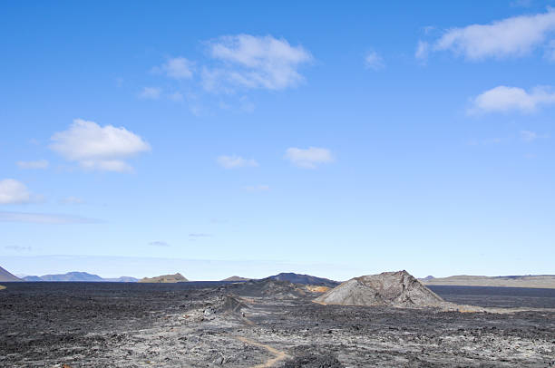 istock Icelandic landscapes with black volcanic soil 2222575571