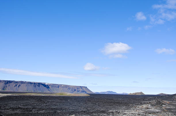 Icelandic landscapes with black volcanic soil