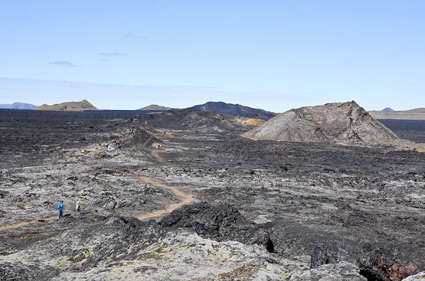 istock Icelandic landscapes with black volcanic soil 2222575588