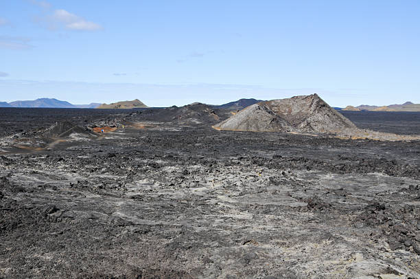 istock Icelandic landscapes with black volcanic soil 2222575600