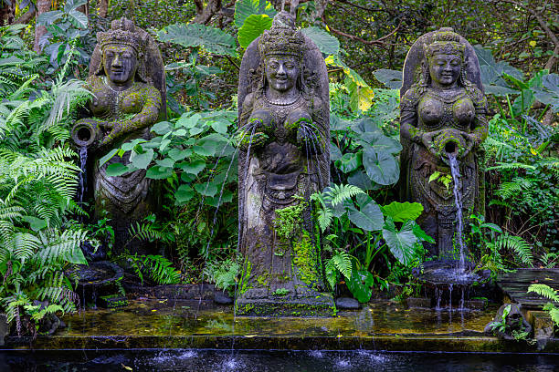 Stutue in Sacred Monkey Forest, Ubud, Bali, Indonesia