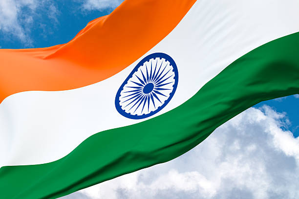 istock Close up waving flag of India. 2222582916