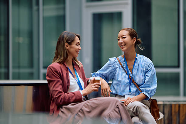 istock Happy female entrepreneurs talking during their coffee break at work. 2222583528