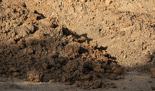 Close-up of loose soil