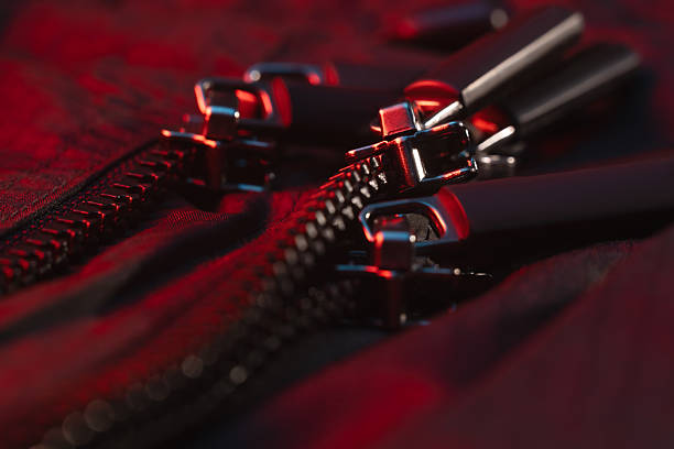 jacket zipper closeup. clothes abstract theme.